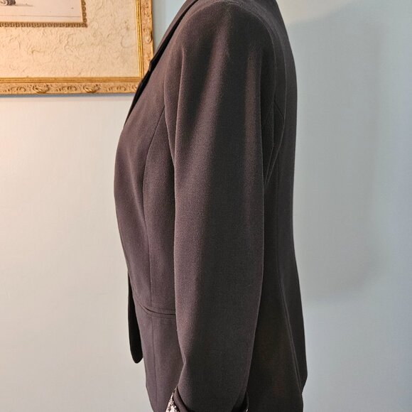 Kensie Rebekah Stretch Crepe Floral Lining Blazer - Grey - Size Medium - Picture 5 of 7